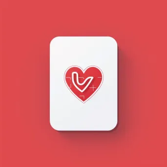 Modern and simple heart icon logo design in red and white colors - Image 4