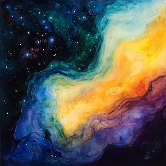 Abstract Nebula in Watercolor