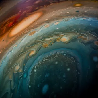 Multi-colored gas giant with swirling clouds and vibrant hues - Image 3