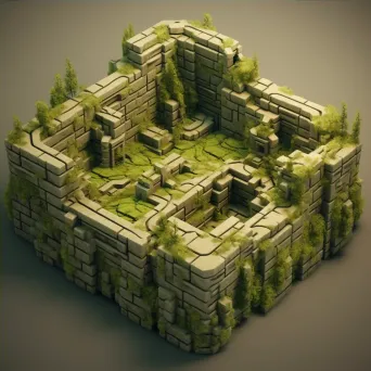 Ancient Labyrinth in Low Poly