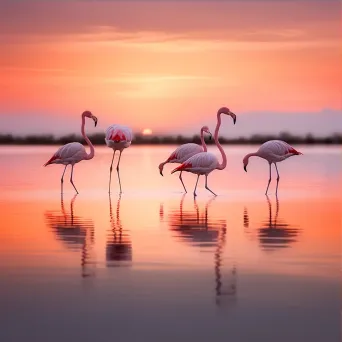 flamingos at dusk - Image 3