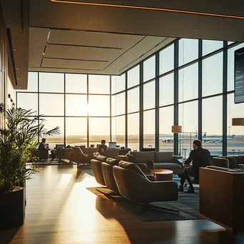 Corporate traveler on video conference in airport lounge. - Image 3