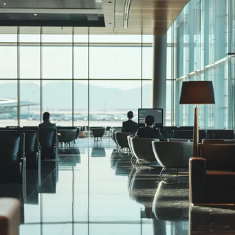 Corporate Video Conference in Airport Lounge