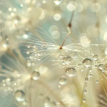 water droplets on dandelion - Image 2