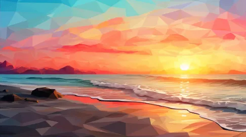 Low Poly Beach Sunset