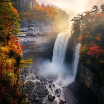 Autumn Rainbow Waterfall