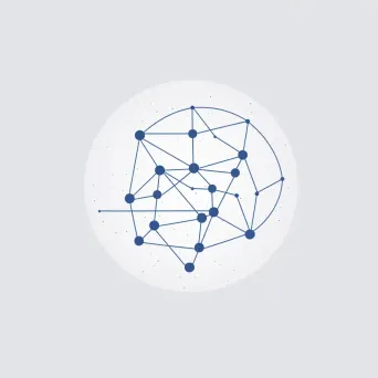 Connected dots icon in blue and white on a light gray background - Image 4