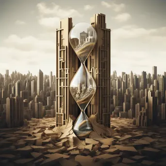 Low poly digital art of a city caught in the confines of an hourglass - Image 4