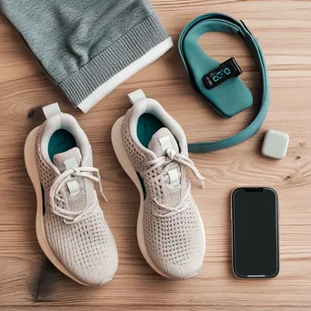 Activewear and Fitness Equipment Flat Lay