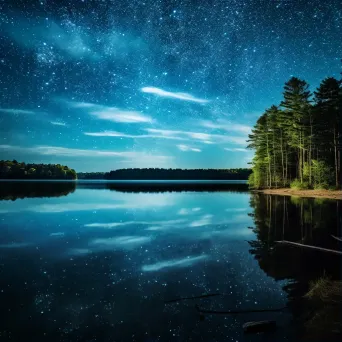 Milky Way and Big Dipper reflected in lake - Image 1