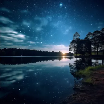 Milky Way and Big Dipper reflected in lake - Image 2