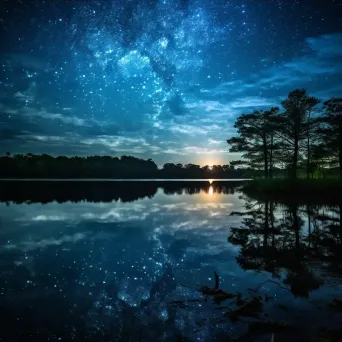 Milky Way and Big Dipper reflected in lake - Image 4