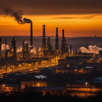 Industrial Cityscape at Dusk