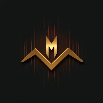 Logo with premium sound wave in gold and black colors - Image 2