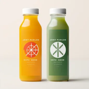 Sleek and modern logo design with fresh juice bottle icon - Image 4