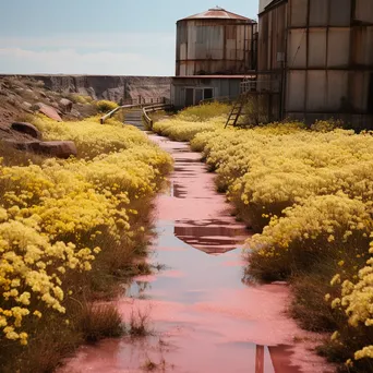 Path leading to a historic salt mine with wildflowers - Image 3