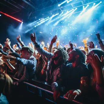 Lively concert scene with energetic crowd enjoying vibrant stage lights. - Image 2