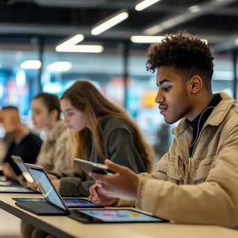 Students in a Smart Learning Center