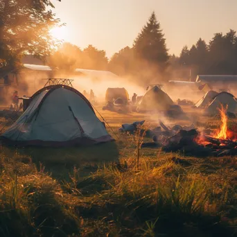 Early Morning Campsite Serenity