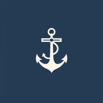 minimalist simple anchor shape logo - Image 1