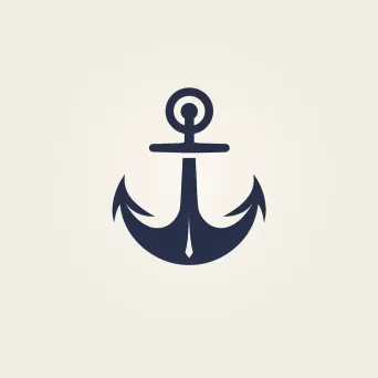 minimalist simple anchor shape logo - Image 2