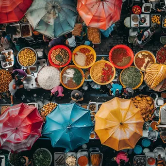 Diverse Offerings at a Food Market