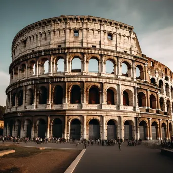 Ancient Roman architecture of the majestic Colosseum in Rome, Italy - Image 4