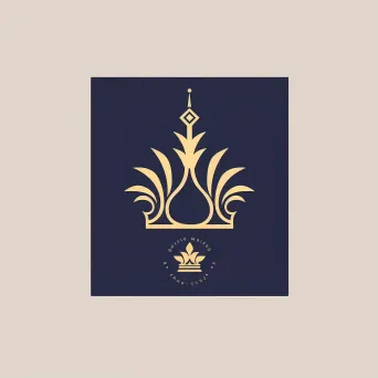 Elegant and sophisticated logo for a private banking firm with a crown icon in navy and gold - Image 1