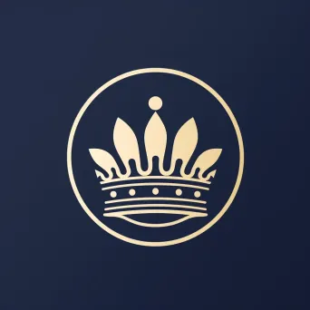 Elegant and sophisticated logo for a private banking firm with a crown icon in navy and gold - Image 2