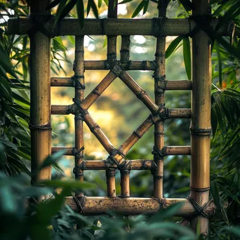 Bamboo fence surrounded by greenery - Image 1