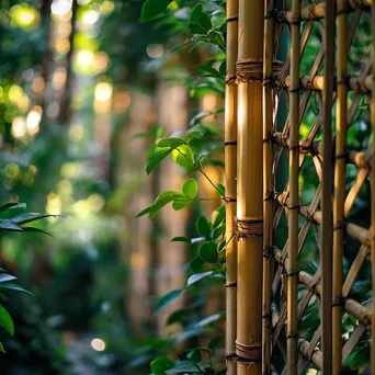 Bamboo fence surrounded by greenery - Image 2