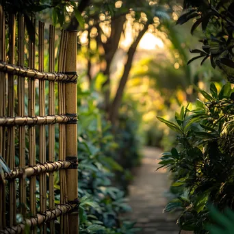 Bamboo Fence in Nature