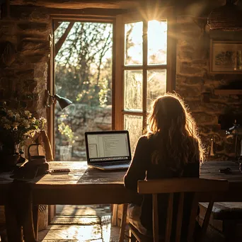 Freelancer programming in a stone cottage - Image 3