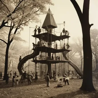 Children of different races playing in diverse playground - Image 2