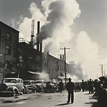 Factory releasing smoke into clear blue sky symbolizing air pollution - Image 2