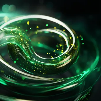 Emerald and chartreuse gradient with circular bokeh effects - Image 2