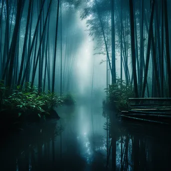 Misty bamboo forest at dawn - Image 3