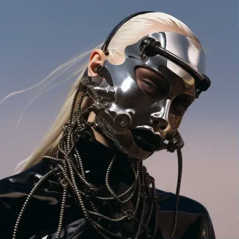 Avant-garde fashion editorial scene with industrial and futuristic elements - Image 1