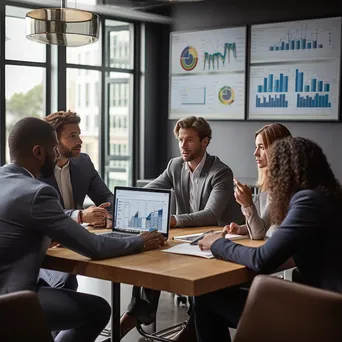 Group of professionals discussing strategies in a modern office - Image 2