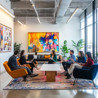 Teams in discussions in a flexible collaborative co-working space - Image 2