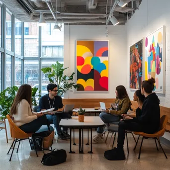 Teams in discussions in a flexible collaborative co-working space - Image 4