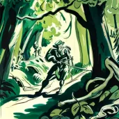 Illustration of Robin Hood in lush Sherwood Forest - Image 3