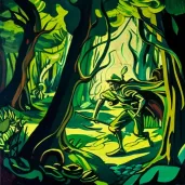 Illustration of Robin Hood in lush Sherwood Forest - Image 4