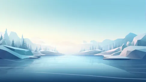 Tranquil winter landscape in low poly style - Image 1