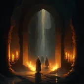 Underworld labyrinth with stone corridors and flickering torches - Image 1