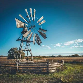 Rustic vintage windmill with wooden blades - Image 4