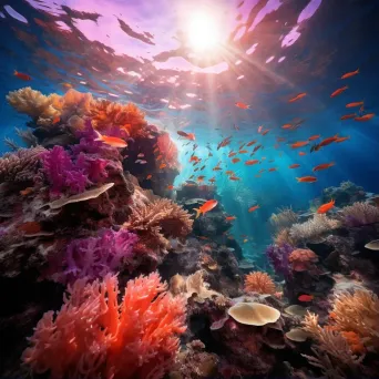 Dynamic coral reef teeming with underwater energy, shot with a Panasonic Lumix S1R. - Image 1