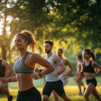 Participants in an outdoor boot camp, engaging in various exercises under sunlight. - Image 4