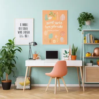 Study space with motivational quotes and colorful decor. - Image 2