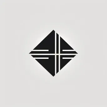 Image of a sleek fashion brand logo with a stylized letter icon in black and white colors - Image 1